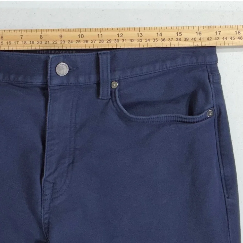 Banana Republic Traveler‎ Slim Pants 32x34 (fits 33x33) Navy Stretch Cotton READ
